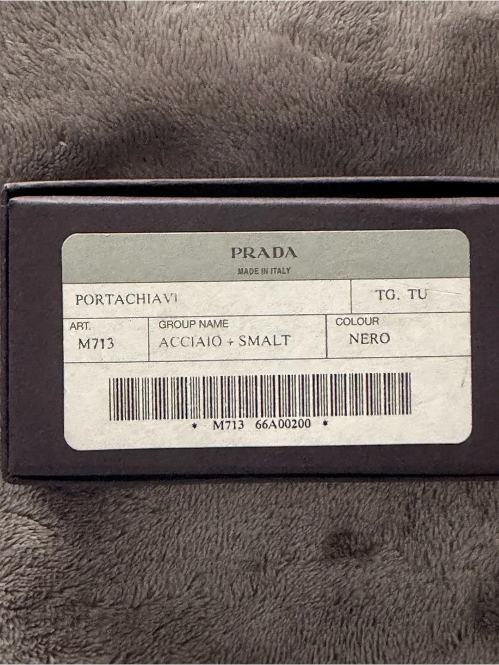 Prada triangular keyring